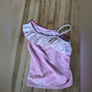 George Kids Swim Top - Pink and White